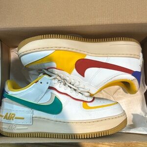 Women’s Nike Air Force One Shadow Summit White/Neptune Green SIZE 6.5